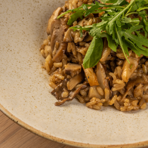 Risotto with variety of mushrooms, parmesan and truffle oil